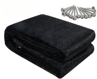 Produktbild von Zelt- und Campingmat 300x500cm Schwarz HDPE Wasserdicht 13 Stifte