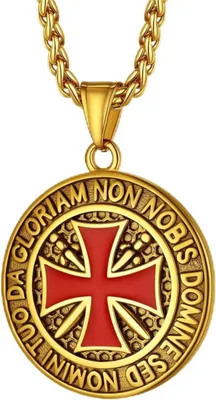 Zdjęcie produktu dla Naszyjnik z krzyżem templariuszy ze stali nierdzewnej dla mężczyzn i chłopców