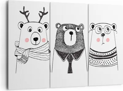 Produktbild von Bild auf Leinwand - Leinwandbild - Spaß süß Teddybär - 165x110cm - Wand Bild - Wanddeko - Leinwanddruck - Bilder - Kunstdruck - Wanddekoration - Leinwand bilder - Wandkunst - CE165x110-2925