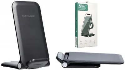 Produktbild von Klappbarer Tischlader - Powerstar OJD-75 - kabelloser Smartphone Ladehalter in schwarz