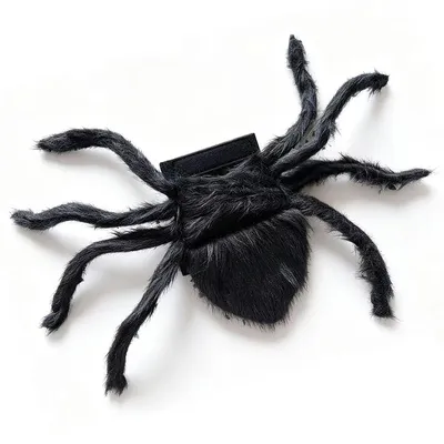 Produktbild von Halloween-Kostüm für Haustiere, schwarzes flauschiges Spinnenkostüm mit Geschirr, mit künstlichen Spinnenbeinen, für Katzen und Hunde, Größe M
