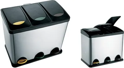 Immagine prodotto di Cestino in acciaio inox, per rifiuti differenziati, volume 24 l, 40 x 26,5 cm