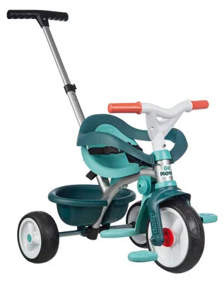 Image de Smoby Tricycle Be Move Komfort Bleu, tricycle pour enfants avec barre de poussée, siège avec arceau de sécurité, à partir de 10 mois