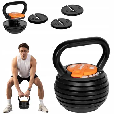 Obrázok produktu pre Rebel RBA-2324-9 Liatinová činka s automatickým nastavením hmotnosti 2,3 - 9 kg, čierna