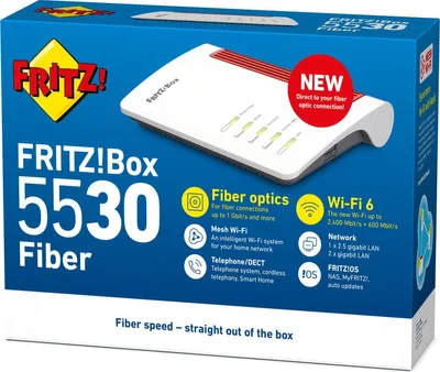 Produktbild von Box 5530 (WITH SFP XGSPON), Wi-Fi 6 (802.11ax), Dual-Band (2,4 GHz/5 GHz), Ethernet/LAN, Weiß, Tabletop-Router