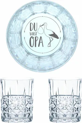 Produktbild von Nachtmann Whiskyglas Gravur Du Wirst Opa, Whiskeygläser Set, Gravur, Geschenk, Kristallglas, 345 ml, 2er Set