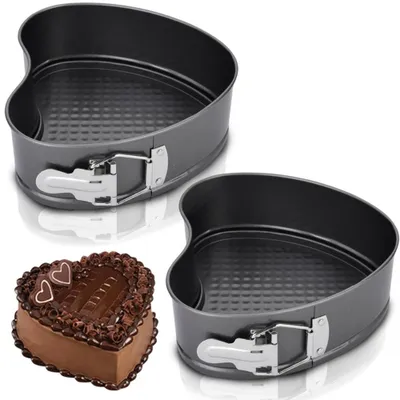 Produktbild von Omgoods – 2 Stück herzförmige Backformen, 15 cm – Antihaft-Kuchenformen