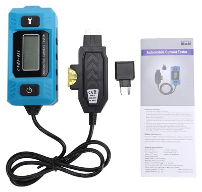 Zdjęcie produktu dla Przenośny tester bezpieczników samochodowych, urządzenie do diagnostyki prądu w bezpiecznikach samochodowych z podświetlanym wyświetlaczem LCD i oświetleniem LED