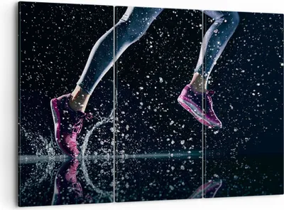 Produktbild von Bild auf Leinwand - Leinwandbild - Laufen Lifestyle Leichtathletik Schuhe - 105x70cm - Wand Bild - Wanddeko - Leinwanddruck - Bilder - Kunstdruck - Leinwand bilder - Wandkunst - CE105x70-2900