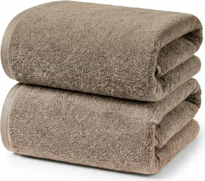 Productafbeelding van Ruggeri set van 2 handdoeken, katoen, 70 x 140 cm, taupekleurig