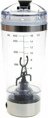 Produktbild von Elektrischer Proteinshaker 450 ml 20 cm Höhe mit Messskala batteriebetrieben