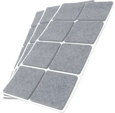 Produktbild von Adsamm® | 24 x selbstklebende Filzgleiter / Grau / 50x50 mm / quadratisch / Möbelgleiter aus Filz mit 3.5 mm Stärke