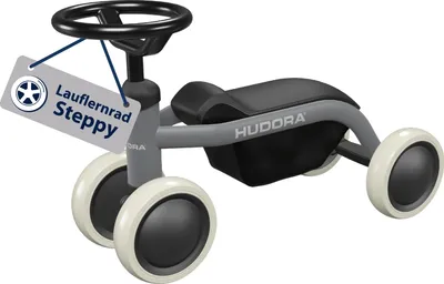Produktbild von HUDORA Laufrad Steppy ab 1 Jahr - shadow - Leichtes Lauflernrad mit hoher Kippstabilität - Lauflernspielzeug für Kinder von 73-80 cm