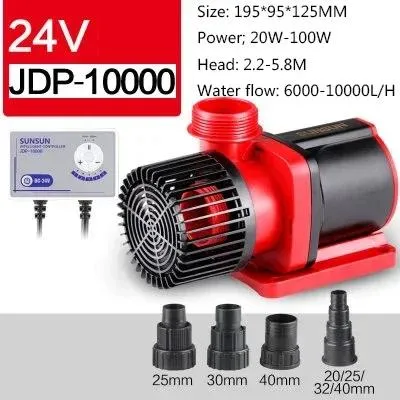 Immagine prodotto di Pompa sommergibile per acquari - Modello JDP-10000 - Frequenza variabile - Funzionamento silenzioso - Controllo tramite Wi-Fi - Adatta per acquari di acqua marina - Adatta per stagni - Spina di tipo britannico
