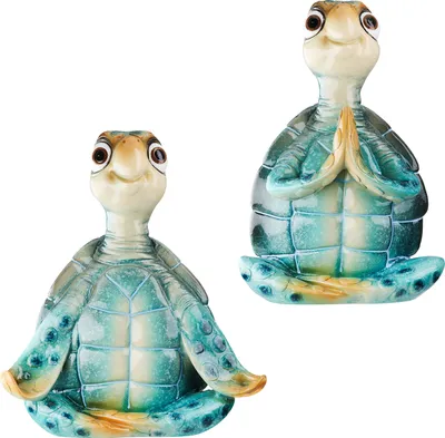 Produktbild von Gilde Figur, Schildkröte, "Entspannung", Poly, blau, L. 8.5 cm, B. 13 cm, H. 15.5 cm 55403 4063387554036 2 Stück (2-fach sortiert)