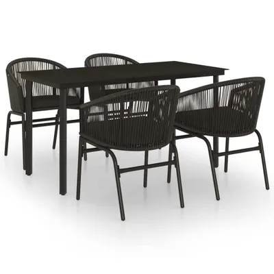 Image de vidaXL Ensemble de jardin 5 pièces noir