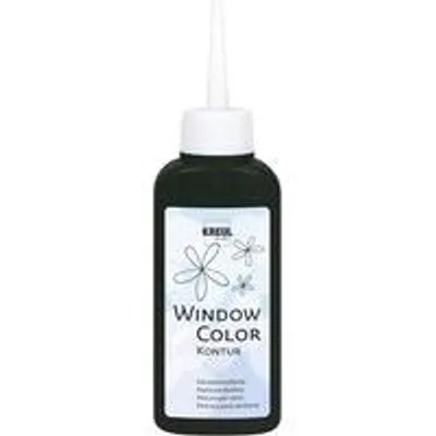 Productafbeelding van Raamverf Omlijningsverf Zwart 80 ml - Voor Creatief Ontwerpen op Glas en Tegels