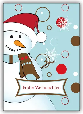 Produktbild von Designer Weihnachtskarte lustiger Schneemann Frohe Weihnachten