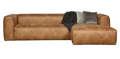 Produktbild von Ecksofa recyceltes Leder Sofa Eckcouch cognac Breite 305 cm - Recamiere rechts