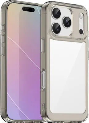 Immagine prodotto di Custodia per iPhone 17 Pro trasparente, protettiva in silicone TPU antiurto grigio titanio