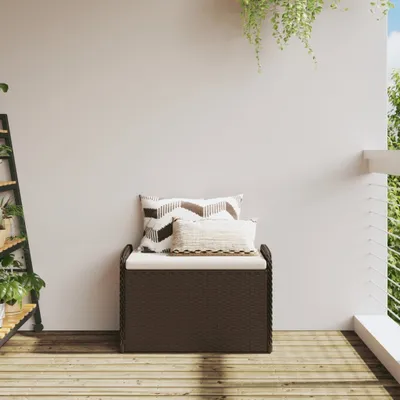 Produktbild von Stabli Sitzbank mit Stauraum & Kissen Braun 80x51x52cm Poly Rattan - DE412883 - Gartenbänke