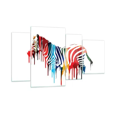 Produktbild von Bilder auf glas - Zebra Detail digital wild - 120x70cm - Glasbilder - Wandbilder - Kunstdruck - zum Aufhängen bereit - Wanddekoration aus Glas - Glas Bilder - Wandbild auf Glas - GDL120x70-3057