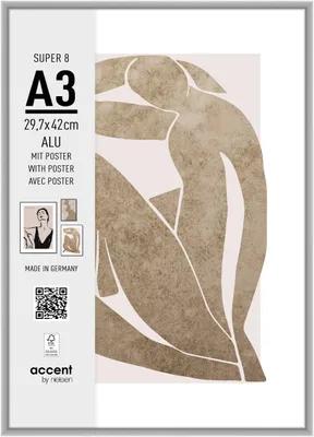 Immagine prodotto di accent by nielsen Cornice in alluminio Super 8, 29,7x42 cm, argento opaco