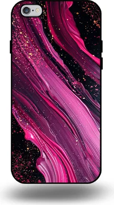 Produktbild von Smartphonica Handytasche passend für iPhone 6/6s mit Marmordruck - TPU Rückseitenschutzhülle Marmordesign - Lila Pink