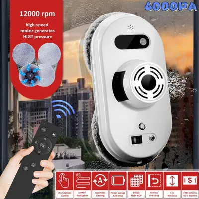 Obrázok produktu pre Raamrobot – Robot na umývanie okien – Čistič okien – Stierka na okná – Čistič okien – Sací výkon 6000 Pa