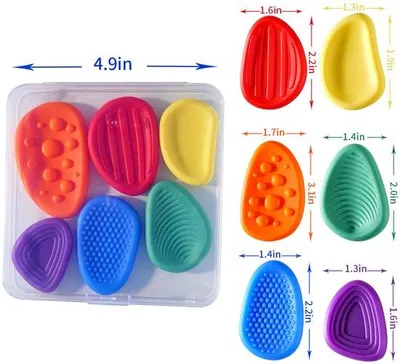 Produktbild von Stresssteine für Kinder, 6 Stück, weich, kalmernd, für Kinder mit Autismus, kleine Preise