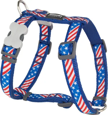 Productafbeelding van Hondentuig Red Dingo, Amerikaanse vlag, rood, blauw, maat 25-39 cm