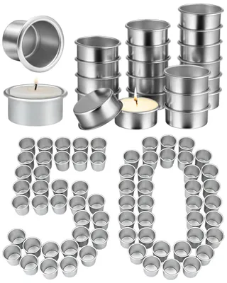 50 Alu-Kerzenhalter, konisch, silber, für Teelichter, Ø 22 mm