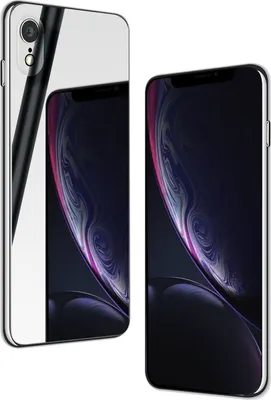 Produktbild von NALIA Spiegel Hart Glas Hülle für iPhone XR, Mirror Case 9H Tempered Glass Cover Silber