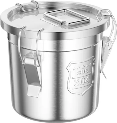Zdjęcie produktu dla Pojemnik do przechowywania ze stali nierdzewnej 304 – pojemnik na żywność 6 l – hermetyczny z 3 zamknięciami – gumowa uszczelka, nadaje się do przechowywania żywności – do ryżu, mąki, produktów suchych – srebrny