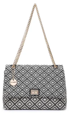 Imagen del producto de Bolso de hombro mujer Kassandra Amelia Plus Jacquard geométrico Black and White UNICA 31x10x21 cm E