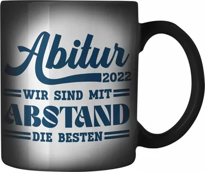 Produktbild von Trendation - Abi 2022 Farbwechsel Zauber-Tasse Geschenk Abi Bestanden Abitur Abschluss Geschenkidee (Schwarz)