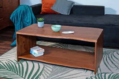 Produktbild von Couchtisch mit Ablage Akazie massiv 115 x 55 x 45 cm nussbaumfarben ADA