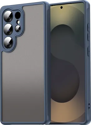Produktbild von Hülle für Samsung Galaxy S25 Ultra - Phonesta AirFrost Semi-Transparent Back Cover - Matt Blau