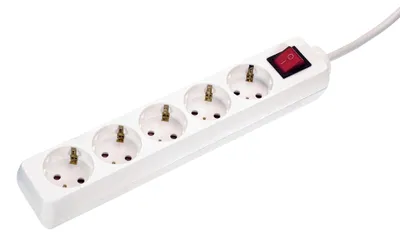 Obrázek produktu pro as-Schwabe 5cestná zásuvková lišta s vypínačem 1,4 m úhlová Schuko 230V 16A IP20
