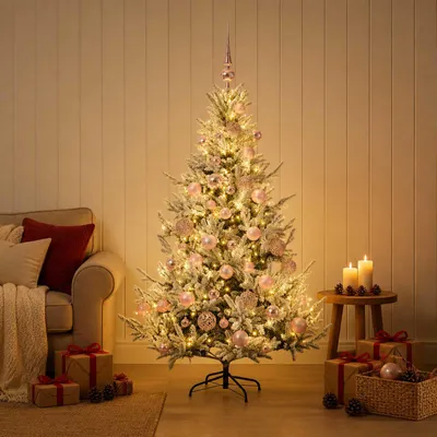 Immagine prodotto di Albero di Natale artificiale con decorazioni natalizie, altezza 150 cm, 150 luci LED