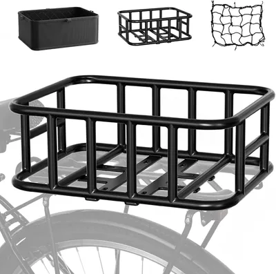Productafbeelding van Fietsmand achter metaal - Zwart - Groot