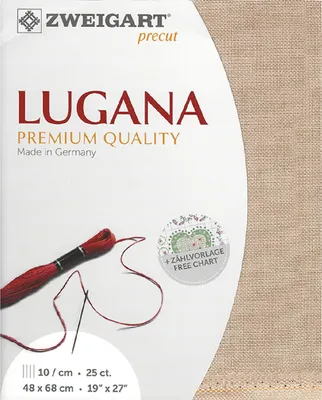 Produktbild von Zählstoff LUGANA Zweigart Precut 25 ct. 3835 Farbe 3021 nougat, Handarbeitsstoff für Stickerei 48x68 cm