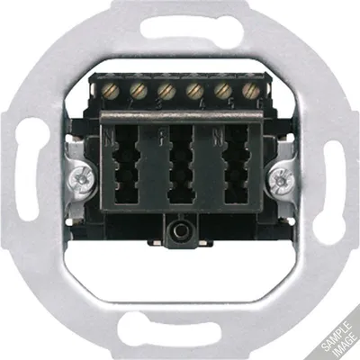 Produktbild von Busch Jäger Unterputz Netzwerkdose Cat.6A – 2x RJ45, 10 Gbit/s, Inkl. Rahmen & Phasenprüfer