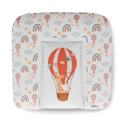 Produktbild von Kikido weiche Wickelauflage 75x70cm - Baby Wickeltischauflage Junge und Mädchen - Wasserdicht, abwaschbar und pflegeleicht - Heißluftballon