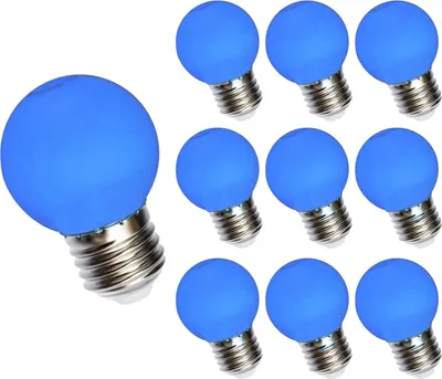 Produktbild von 10er Vorteilspack - LED Lampe E27 - G45 1W blaue Lichtfarbe