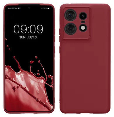 Produktbild von kwmobile Handyhülle für Motorola Edge 50 Pro Hülle - weiches Handy Silikon Case - Schutzhülle Cover - Bordeaux Violett