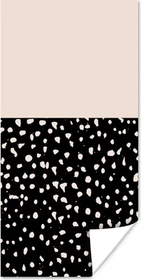 Produktbild von MuchoWow® Poster Polka dots - Beige - Schwarz 20x40 cm - Plakat - Foto