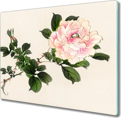 Produktbild von Coloray Hackbrett Küchenbrett Kochplattenabdeckung Schneidebrett Herdabdeckplatte 60x52 cm - asiatische Blumen