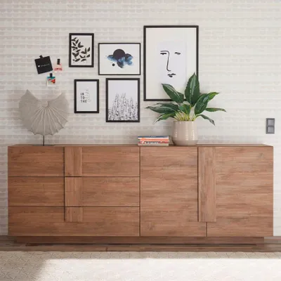 Produktbild von Sideboard Anrichte Wohnzimmer 241cm 2 Türen 3 Schubladen Holz Jupiter MR L1