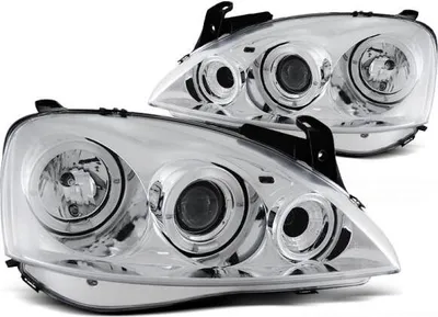 Produktbild von Scheinwerfer Angel Eyes passend für Opel Corsa C Bj. 00-06 Chrom